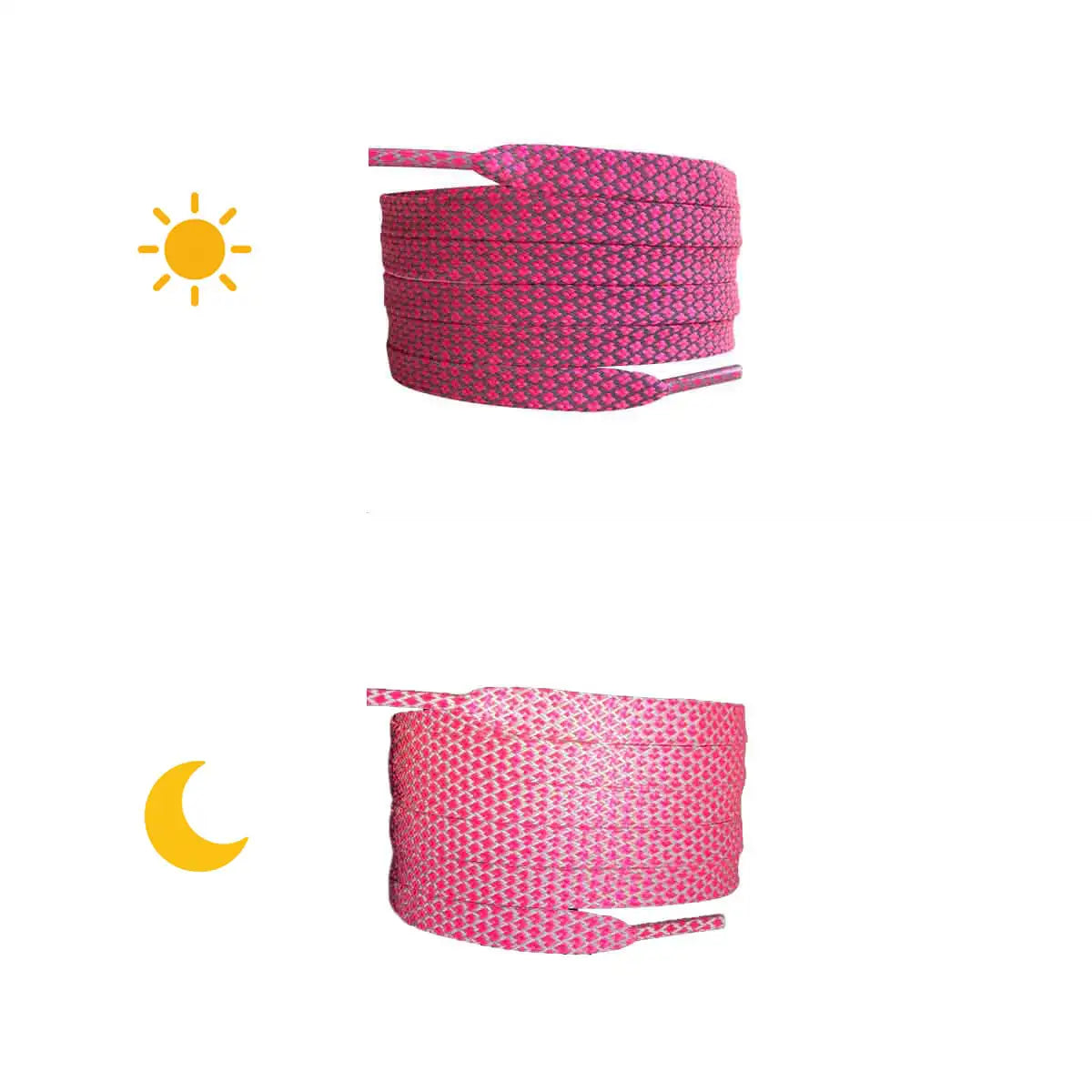 cordones-reflectantes-planos-rosa-fucsia
