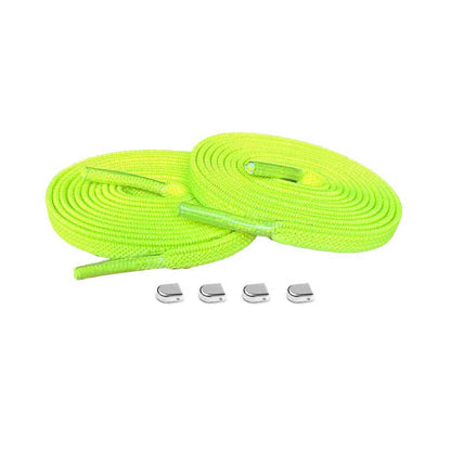 cordones-elásticos-amarillo-neón-clip-plata-brillante