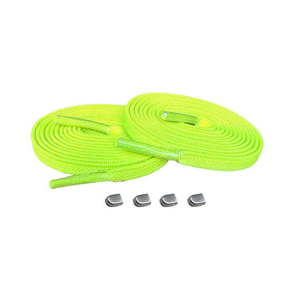 cordones-elásticos-amarillo-neón-clip-plata-mate