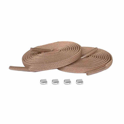 cordones-elásticos-marrón-claro-clip-plata-brillante