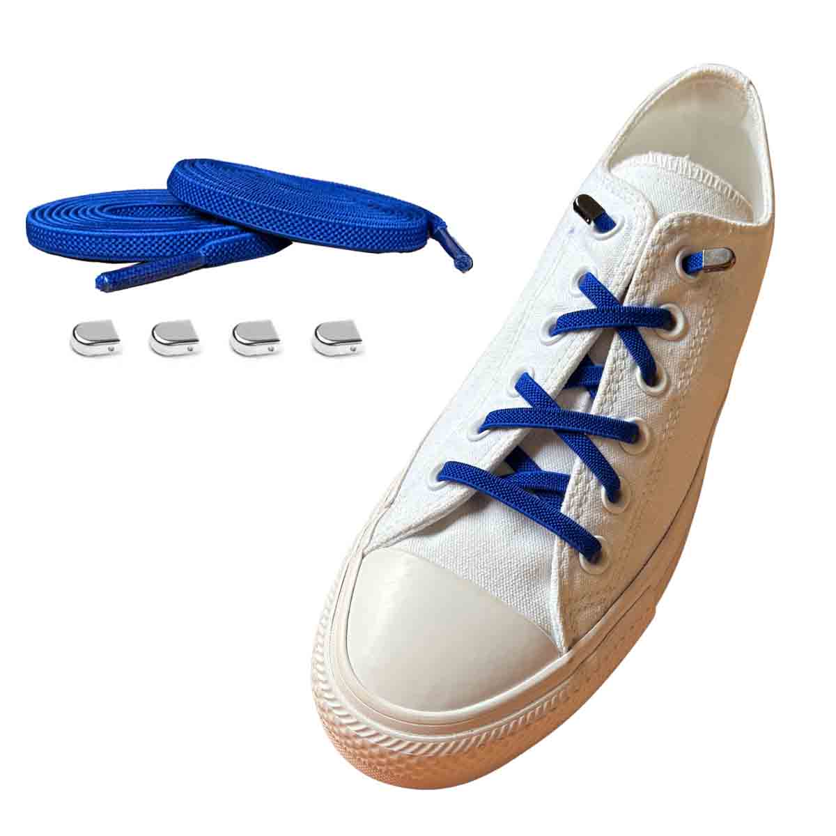 cordones-elasticos-azul-oscuro-clip-plata-brillante-zapatos