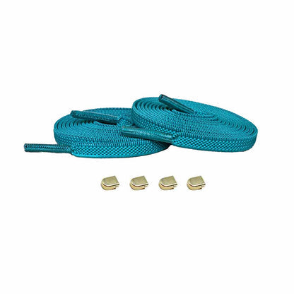 96 cordones elasticos azul petroleo clip oro