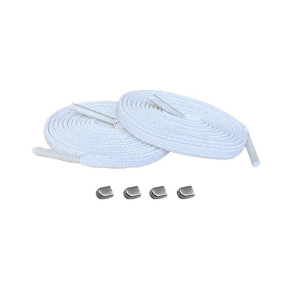 96 cordones elasticos blanco clip plata mate