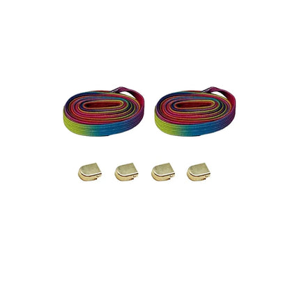 96 cordones elasticos clip arcoiris oro