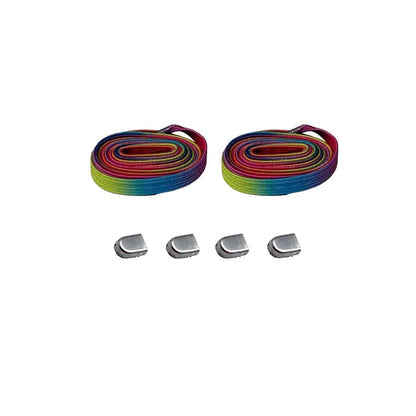 96 cordones elasticos clip arcoiris plata mate