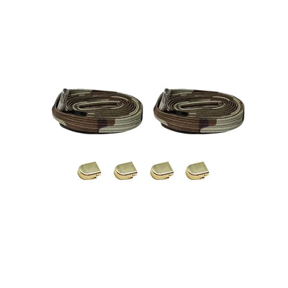 96 cordones elasticos clip camuflaje oro