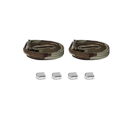 96 cordones elasticos clip camuflaje plata