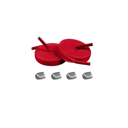 96 cordones elasticos clip rojo plata mate