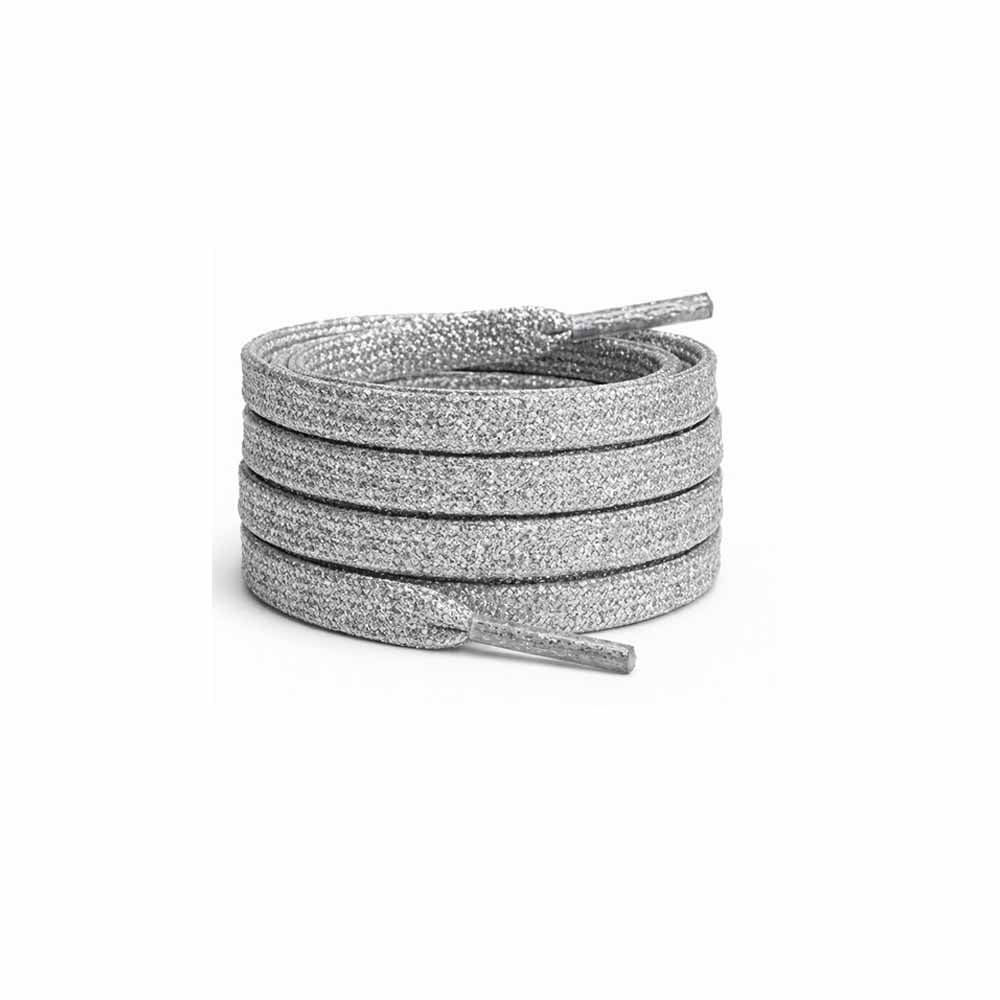 cordones brillo plata planos