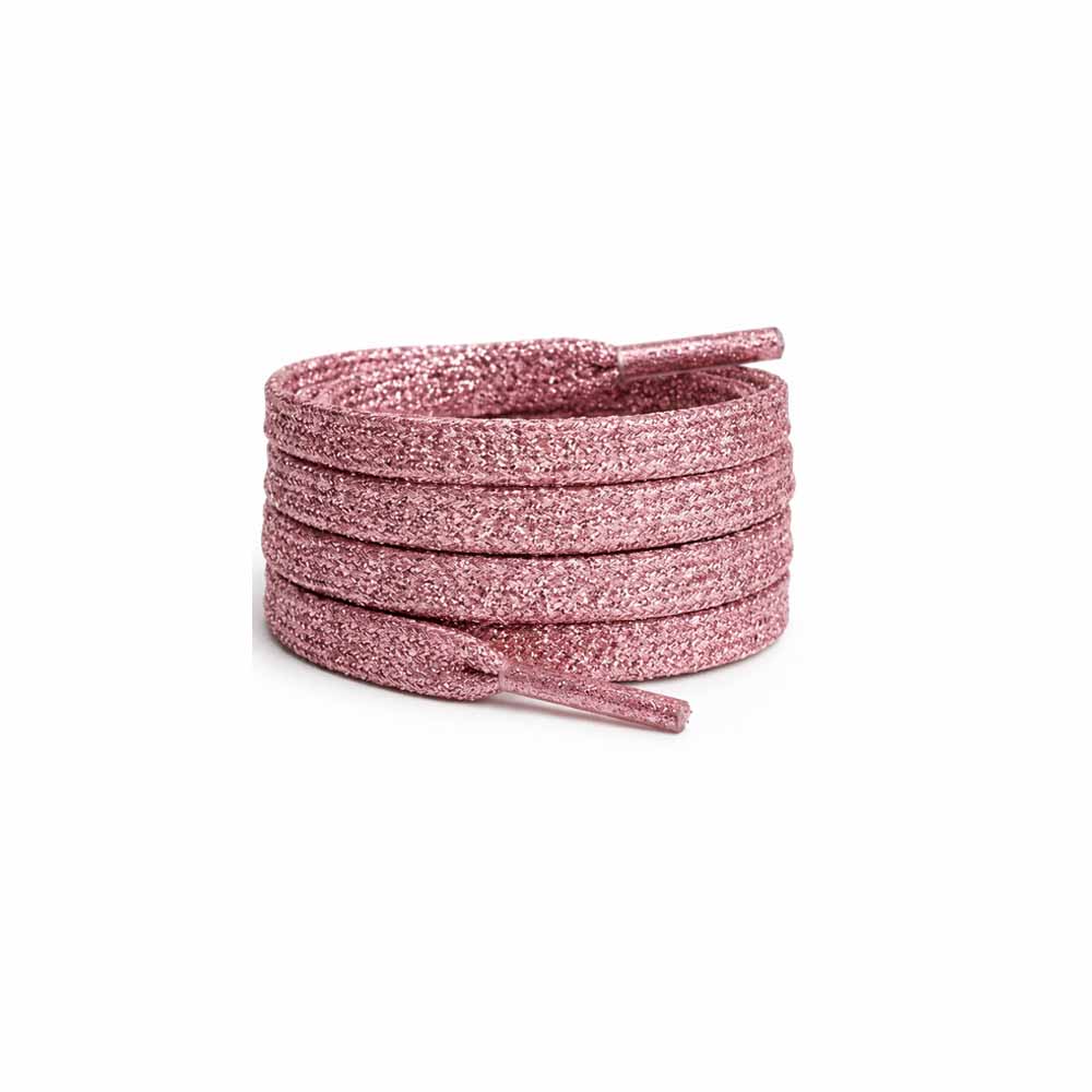cordones brillo rosa planos