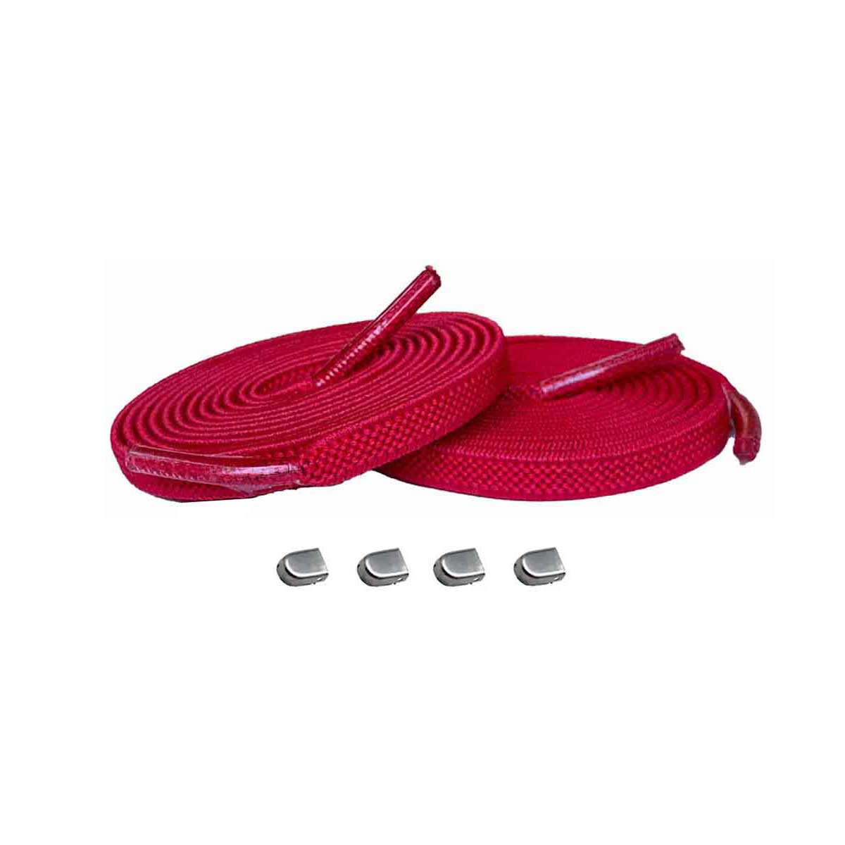 Rojo / Plata mate – elasticos cordones clips rojo plata mate 01 imagen principal
